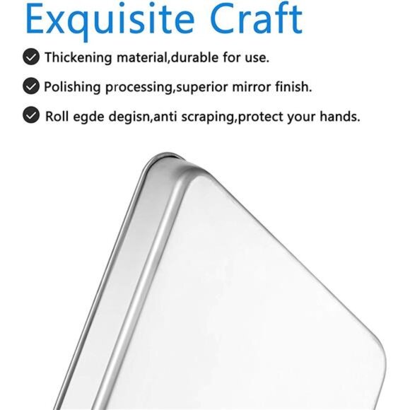 Baking Sheet Set of 2, Bastwe 18 inch Commercial Grade Stainless Steel Baking - Picture 2 of 8